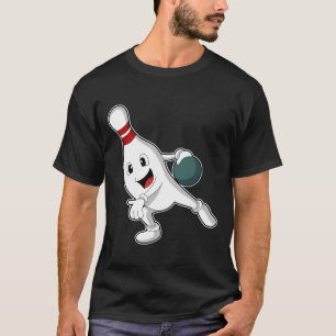 T-shirt Quille de bowling avec boule de bowling