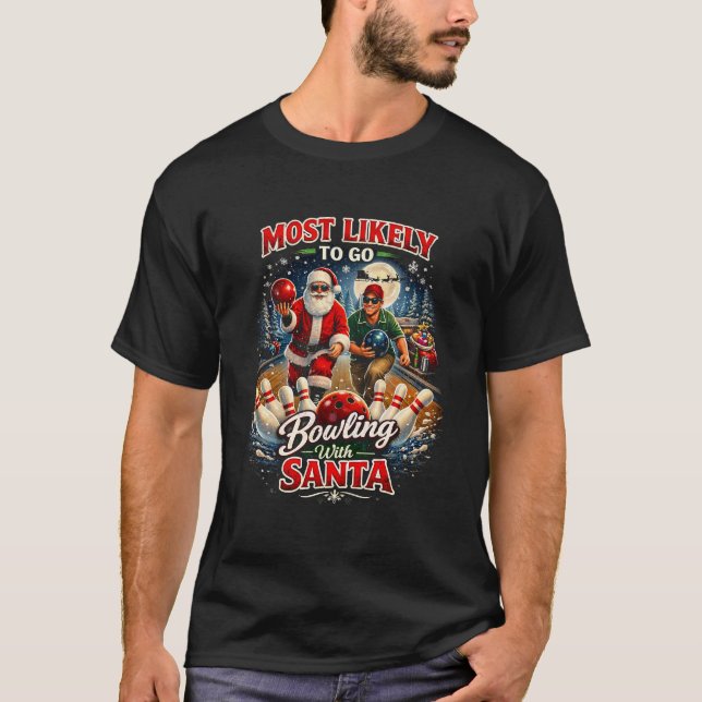 T-shirt Quilles avec le Père Noël (Devant)