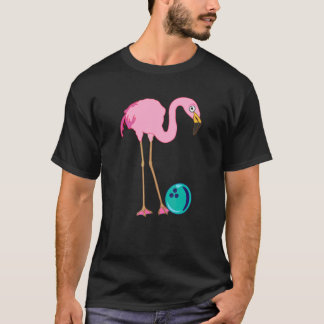 T-shirt Quilles de Bowling Flamant Rose  Joueur de Quilles