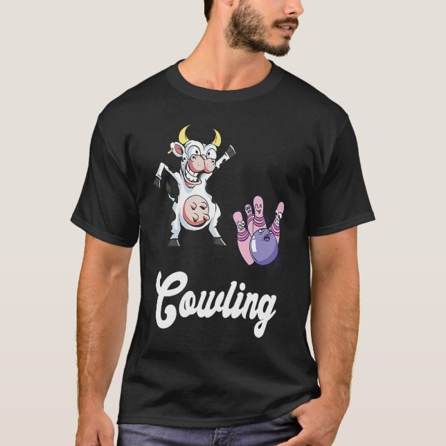 T-shirt Quilleur de bowling drôle Vache Frappe Équipe de b (Devant)