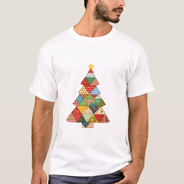 T-shirt Quilt Christmas Tree Festive Quilt Lovers  (Devant)
