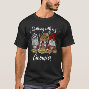 T-shirt Quilter Avec Mes Gnomies Noël Gnomes Holiday