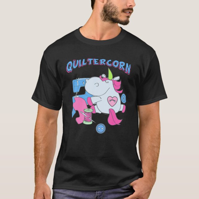 T-shirt Quilter Quilter Unicorn Vêtements à coudre (Devant)