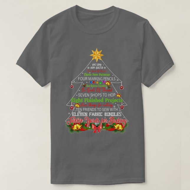 T-shirt Quilting Christmas Tree  One Long Arm Quilter  (Design devant)