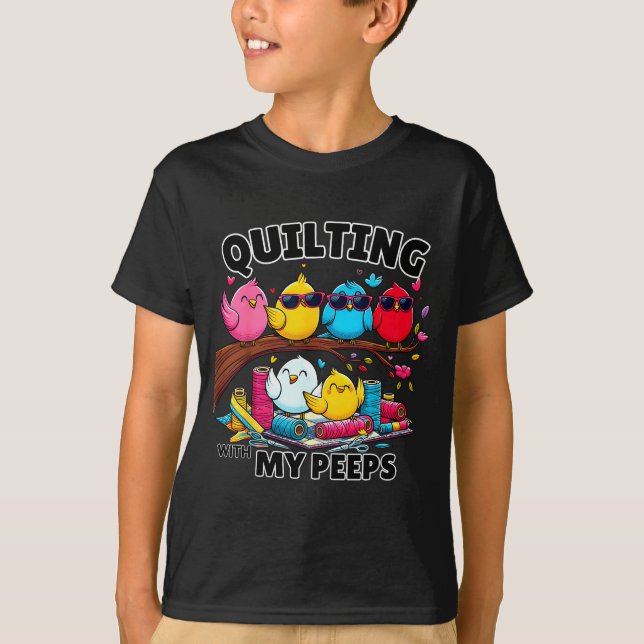 T-shirt Quilting Hanging With My Funny Women Toddler Kids  (Devant)