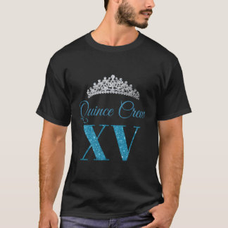 T-shirt Quince Crew Xv Blue Sparkle Quinceanera