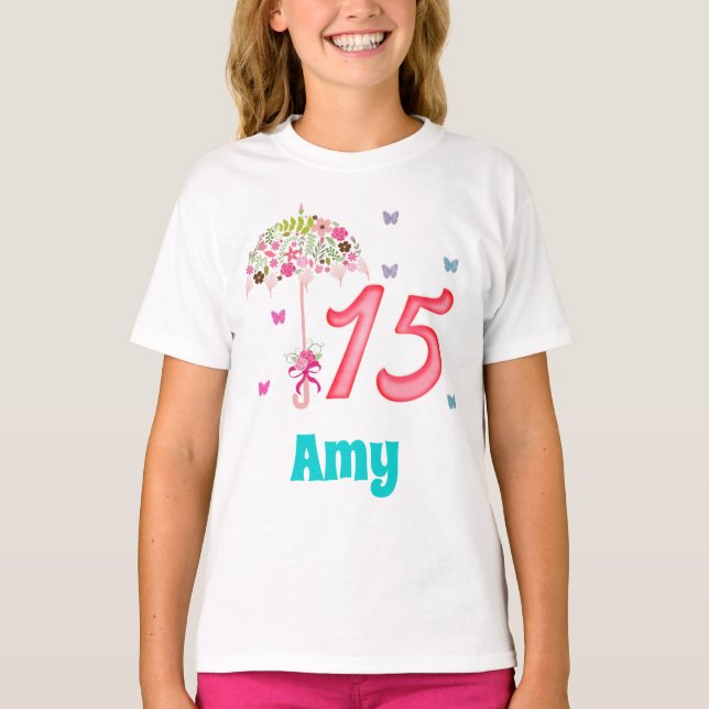T-shirt Quinceanera 15e anniversaire 15 ans Personnalité (Devant)