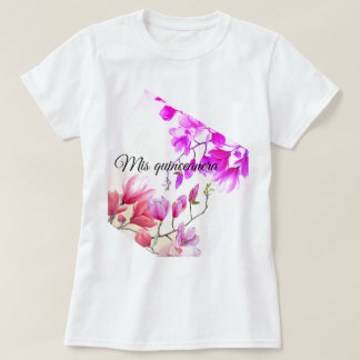 T-shirt Quinceanera à fleurs