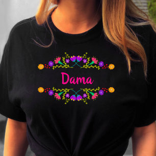 T-shirt Quinceanera Dama Mexicaine Fiesta Noir Anniversair