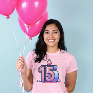 T-shirt Quinceañera Quince 15e anniversaire bougies