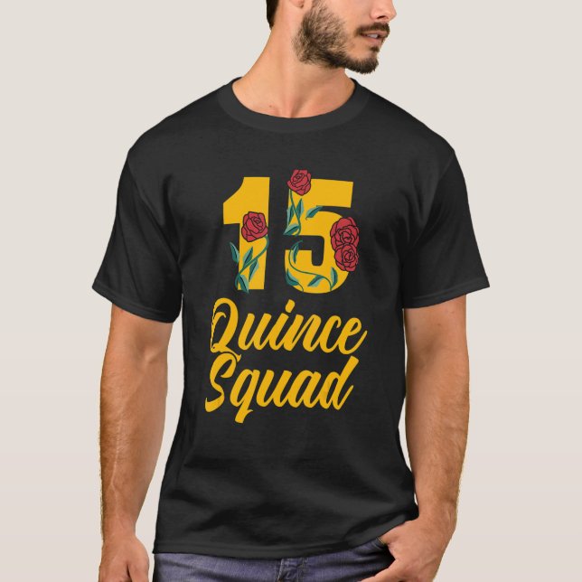 T-shirt Quinceanera Squad 15ème Anniversaire Thème de fête (Devant)
