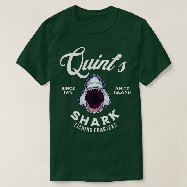 T-shirt Quints Charters de pêche depuis 1975 Amity Island (Design devant)
