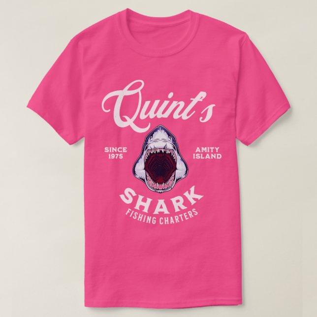 T-shirt Quints Charters de pêche depuis 1975 Amity Island (Design devant)
