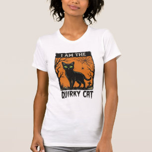 T-Shirt Quirky Cat Halloween Gravure Vintage Des