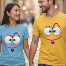 Quirky Minimalist Smiley Face Heart Graphic Art