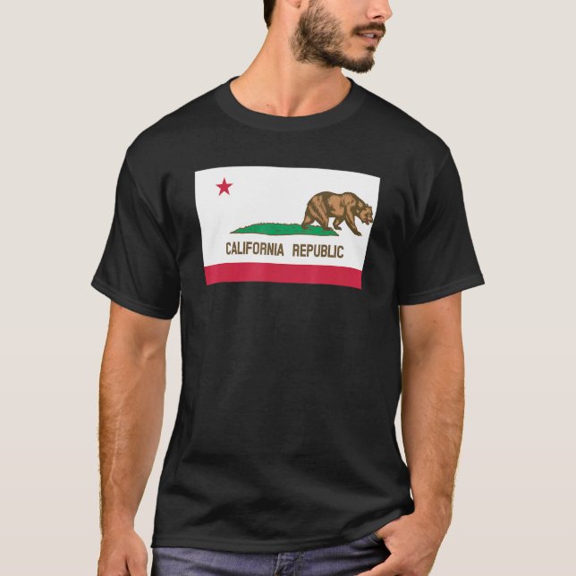 T-shirt Quitter la Californie Drapeau à gauche (Devant)