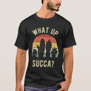 T-shirt Quoi de Succa Vintage Rétro Succulent Cactus Cute