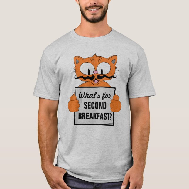 T-shirt Quoi Pour Le Deuxième Petit Déjeuner ? Cartoon Cha (Devant)