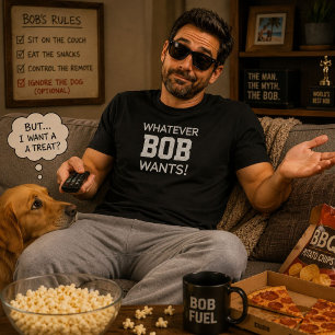 T-shirt Quoi que Bob Veuille Cadeau Personnalisé avec Nom 