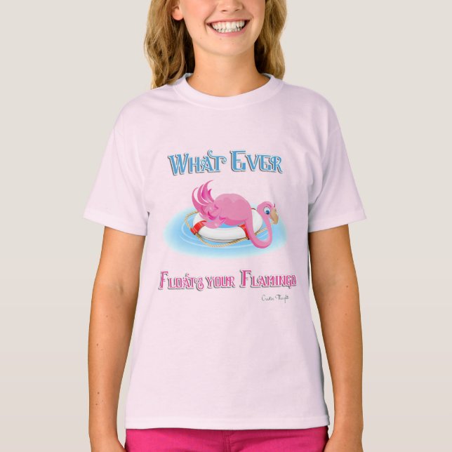 T-shirt Quoi qu'il flotte votre Flamant rose 3 (Devant)