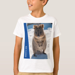 T-shirt Quokka Animal Mignon sur la Plage Australie Bleu
