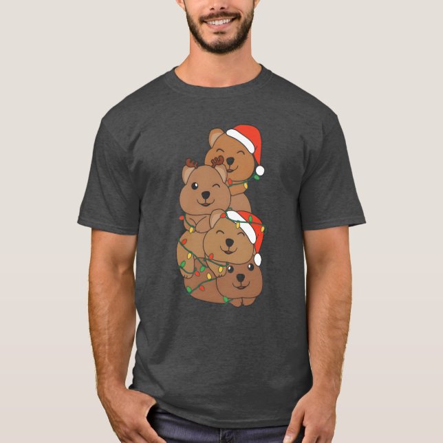 T-shirt Quokka Christmasree Christmas Animaux Quokkas frit (Devant)