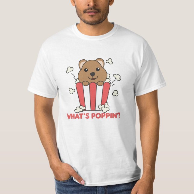 T-shirt Quokka Popcorn Whats Poppin Funny (Devant)
