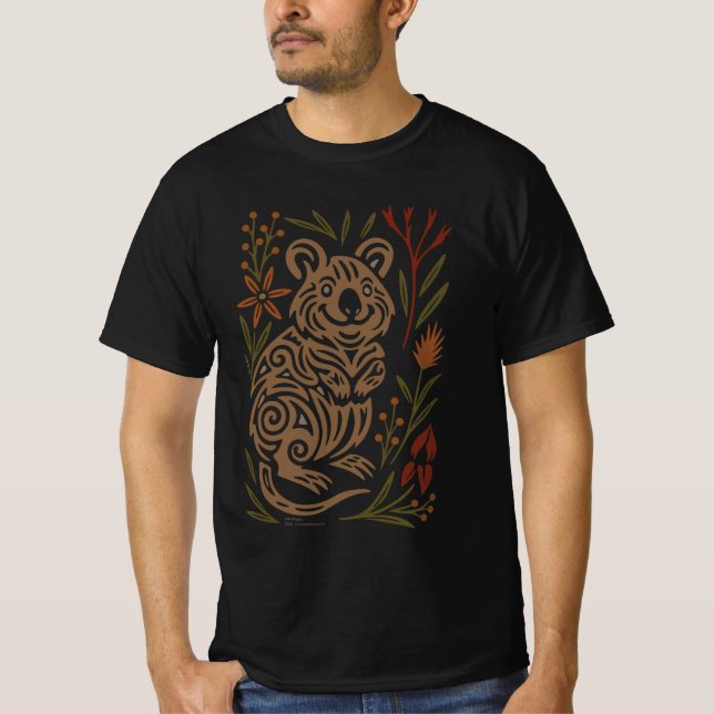 T-shirt Quokka Tribal Wildlife Illustration (Devant)