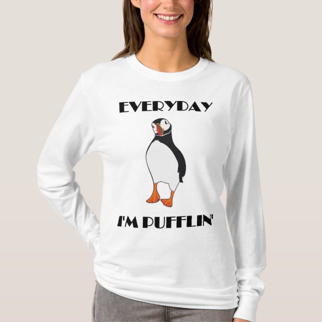 T-shirt Quotidien je suis oiseau de macareux de Pufflin (Devant)