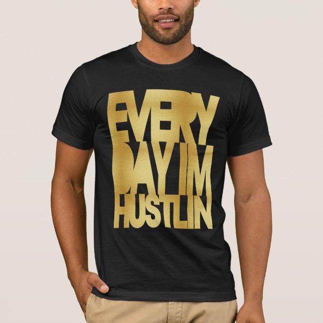 T-shirt Quotidien je suis or de Hustlin (Devant)