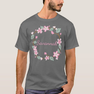 T-shirt quotSavannahquot Nom dans Bague de Fleur de Couleu