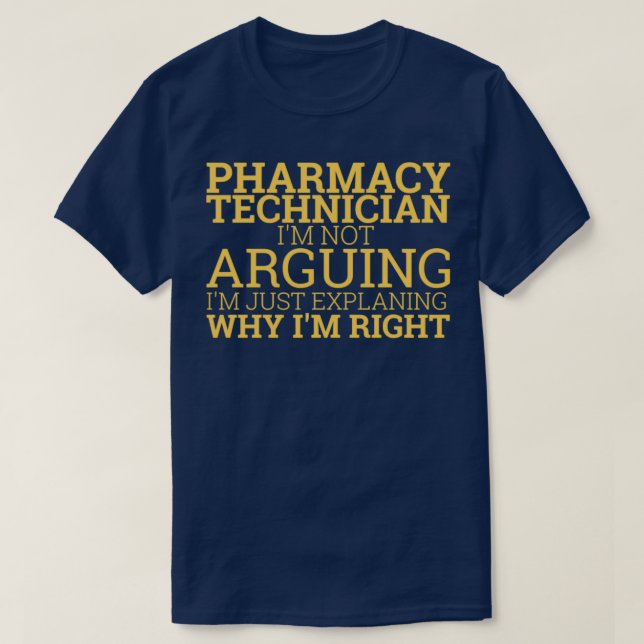 T-shirt quotTechnicien en pharmacie Argument Pharmacyquot  (Design devant)