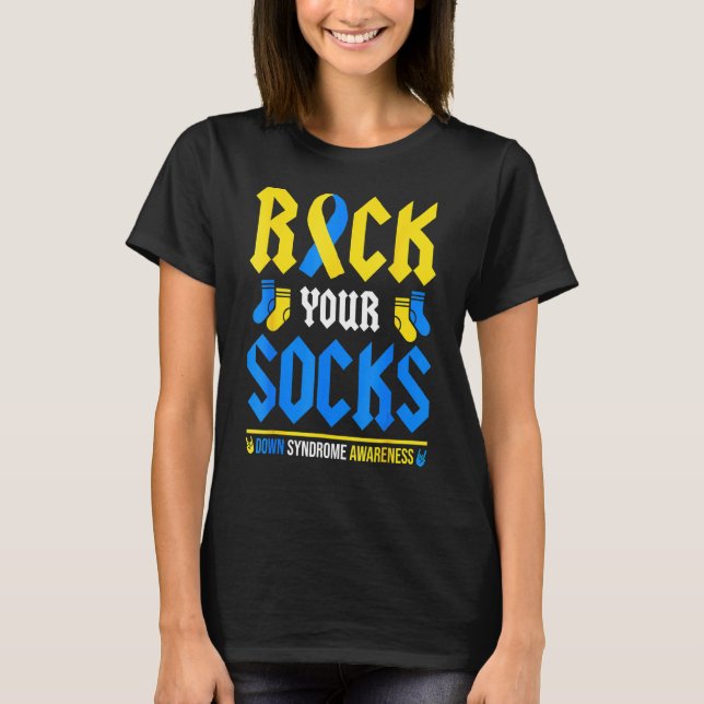 T-shirt R0ck Your Socks World Down Syndrome Awareness Day (Devant)