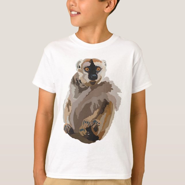 T-shirt R est pour Red Fronted Brown Lemur (Devant)