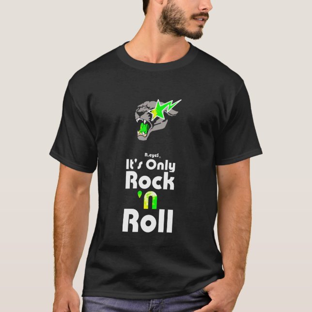 T-shirt R.EYES PANTHER GREEN " It's Only Rock 'n Roll " (Devant)