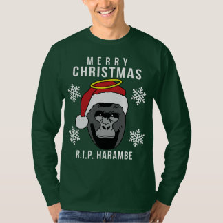 T-shirt R.I.P. Chandail laid de Noël de Harambe