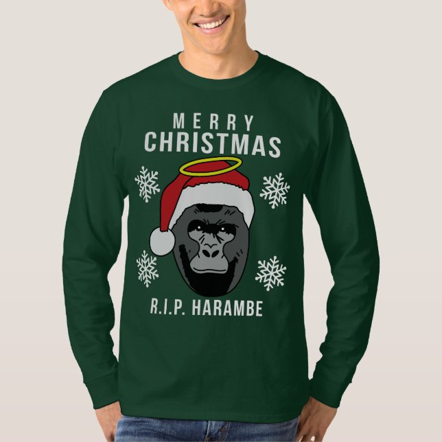 T-shirt R.I.P. Chandail laid de Noël de Harambe (Devant)
