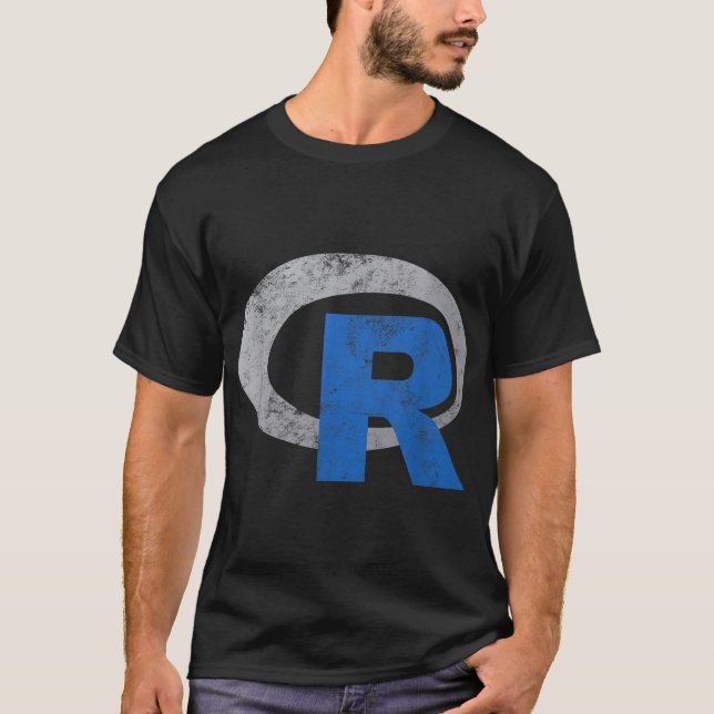T-shirt R Logo Programmation Données scientifiques Vintage (Devant)