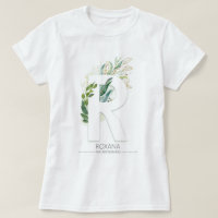 R Monogramme Gold Greenergie Feuilles Élégant