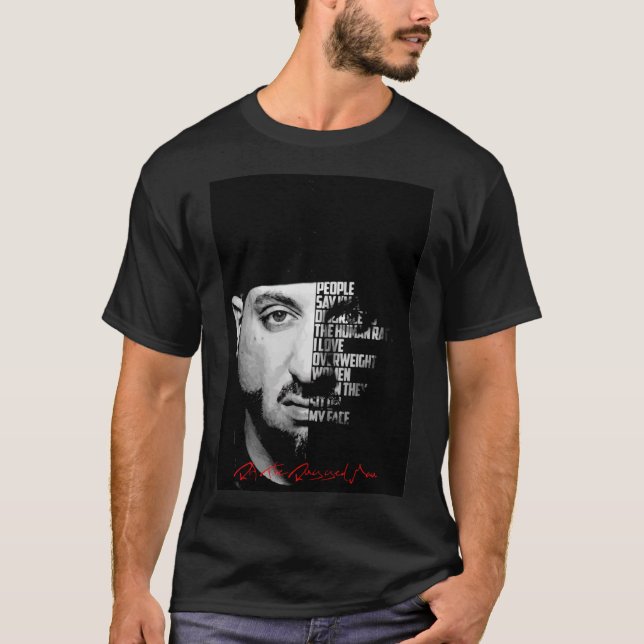 T-shirt RA noir et blanc L'homme robuste cite. T classique (Devant)