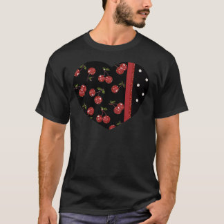 T-shirt RAB Rockabilly très cerise cerises Noir