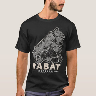 T-shirt Rabat Maroc Plan de Ville Art de Rue pour Hommes