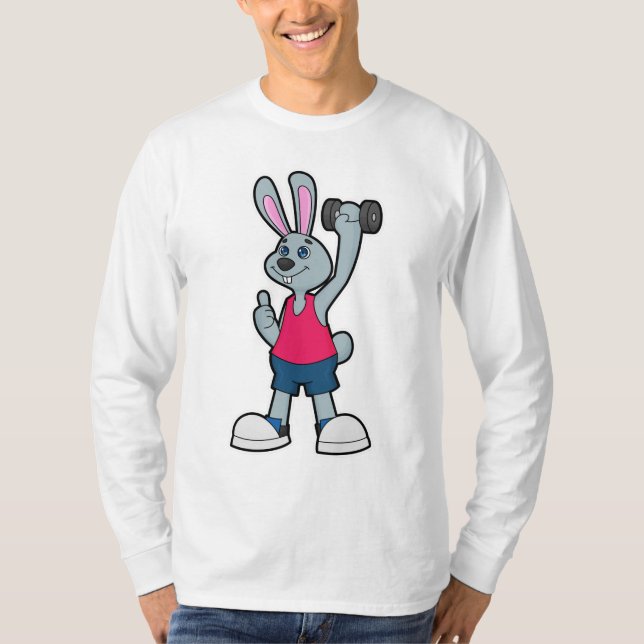T-shirt Rabbit à Fitness avec Dumbbell (Devant)