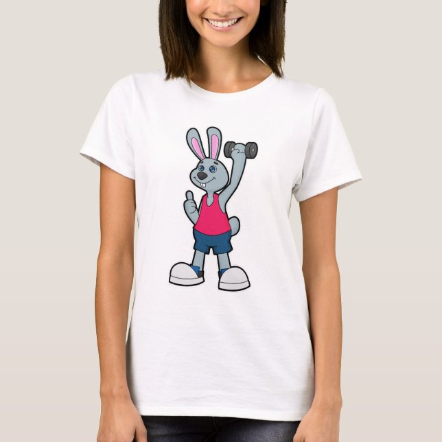 T-shirt Rabbit à Fitness avec Dumbbell (Devant)
