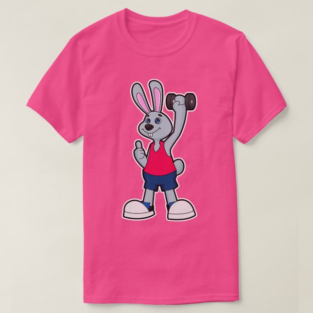 T-shirt Rabbit à Fitness avec Dumbbell 1 (Design devant)