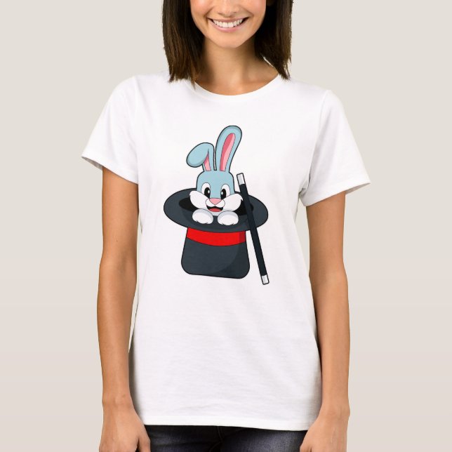 T-shirt Rabbit à la magie avec baguette et Casquette (Devant)