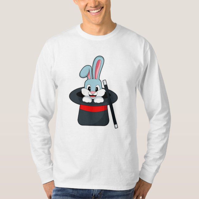 T-shirt Rabbit à la magie avec baguette et Casquette (Devant)