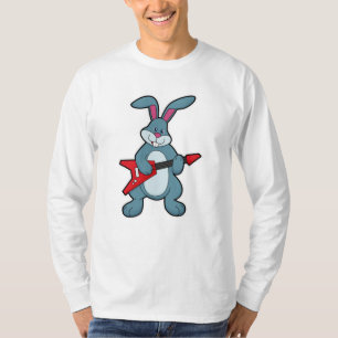 T-shirt Rabbit à la musique avec guitare