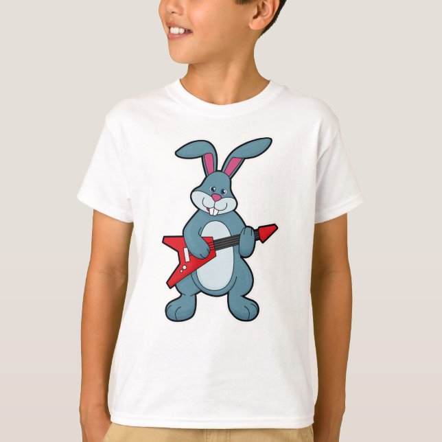 T-shirt Rabbit à la musique avec guitare (Devant)