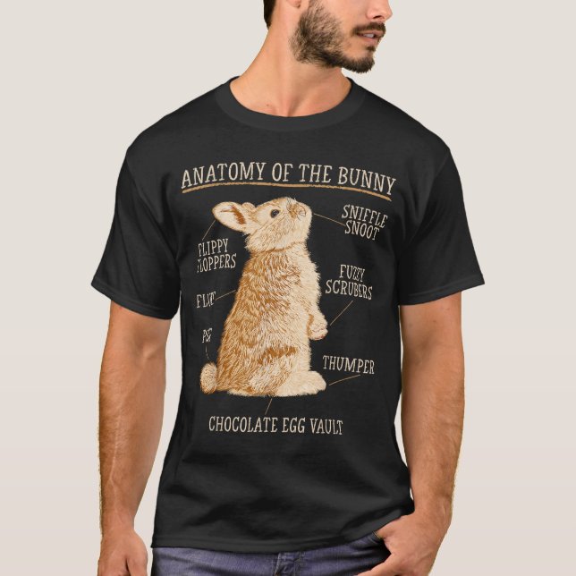 T-shirt Rabbit Anatomy Bunny Lover Animal Pet Owner  (Devant)